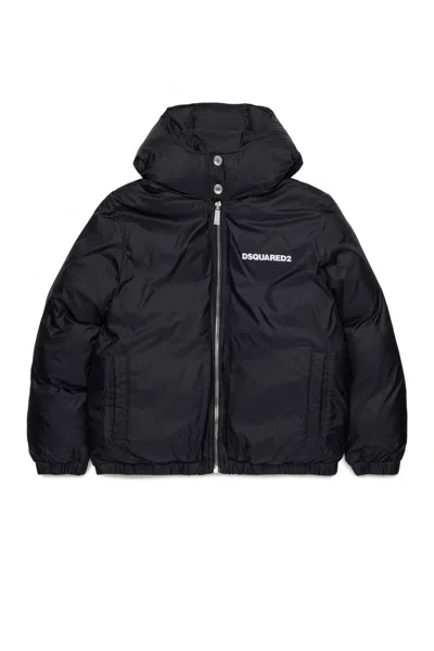 Dsquared2 Branded Padded Jacket In Black