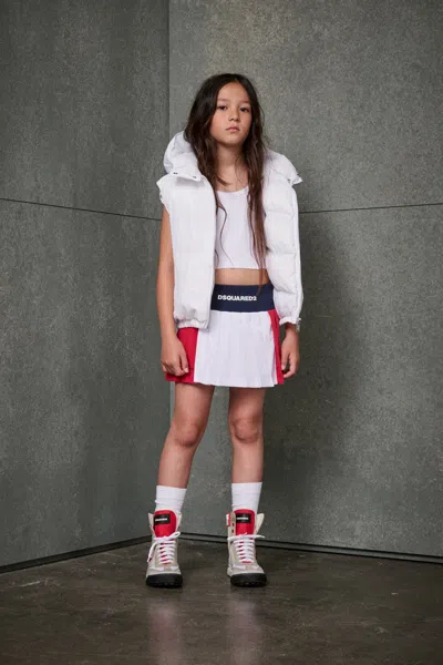 Dsquared2 Kids' Branded Padded Vest In White