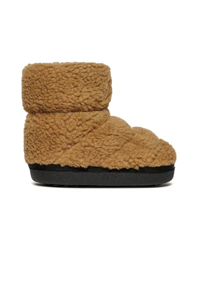 Dsquared2 Branded Teddy Snow Boots In Beige