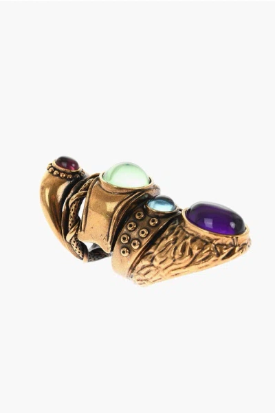 Dsquared2 Brass Armor Ring With Crystals Grösse L