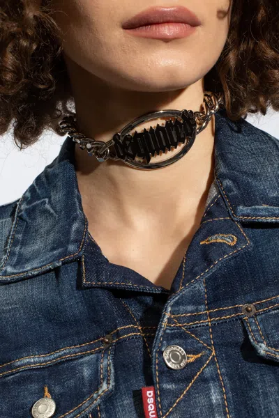 Dsquared2 Gothic  Choker In Silver