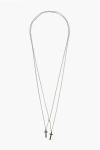 Dsquared2 Brass Double Cross Necklace In Gold