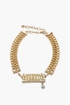 Dsquared2 Brass Logoed Choker With Rhinestones In Gold