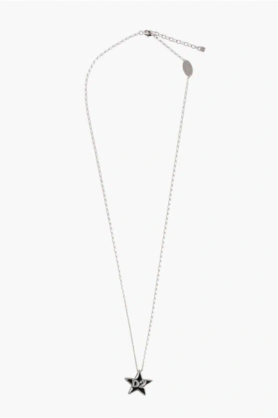 Dsquared2 Brass Necklace With Star-shaped Pendant