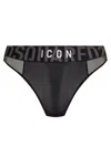 Dsquared2 Icon Mesh-panel Thong In Black