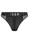 Dsquared2 Icon Mesh-panel Thong In Black