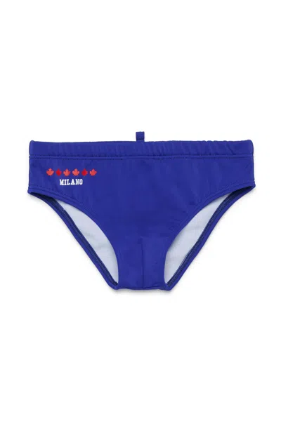 Dsquared2 Kids' Briefs With Logo On The Back In Blue
