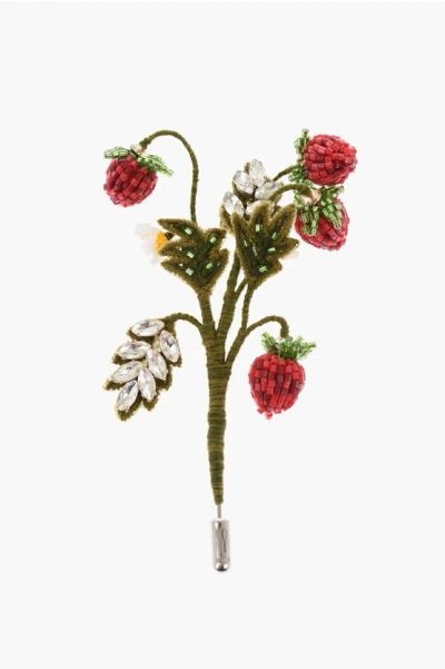Dsquared2 Brooch With Floral Design Embellished With Rhinestones And B Grösse Uni