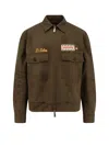 Dsquared2 Embroidered Patch Zip-up Jacket In Brown
