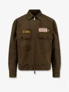 Dsquared2 Embroidered Patch Zip-up Jacket In Green