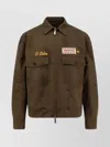 Dsquared2 Embroidered Patch Zip-up Jacket In Green