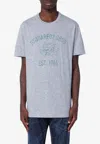 Dsquared2 Bros Logo Print Crewneck T-shirt In Gray