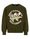 Dsquared2 Brotherhood-print Cotton Sweatshirt In Brown