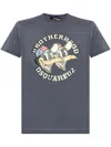 Dsquared2 Logo Printed Crewneck T-shirt In Blau