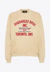 Dsquared2 Brothers Body Shop Patch Distressed Sweatshirt In Metallic
