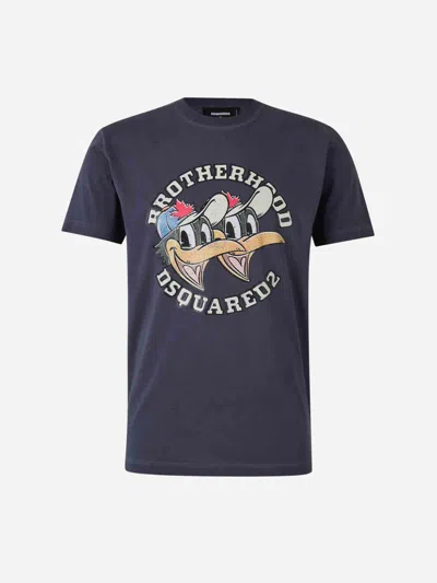 Dsquared2 Brothers Cotton T-shirt In Black