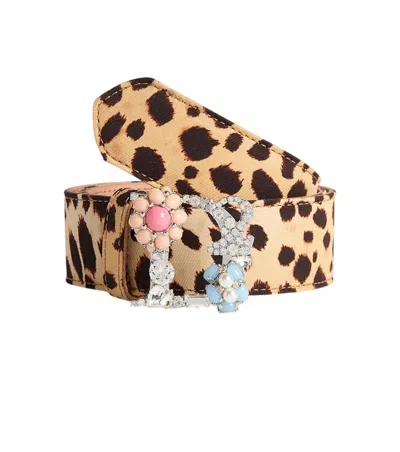 Dsquared2 Brown Animal Print Casual Belt In Neutral