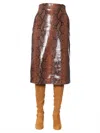 Dsquared2 High Waist Python Print Mini Skirt In Brown