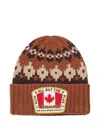 Dsquared2 Brown Beanie With Dsquared Kids Patch In Brown