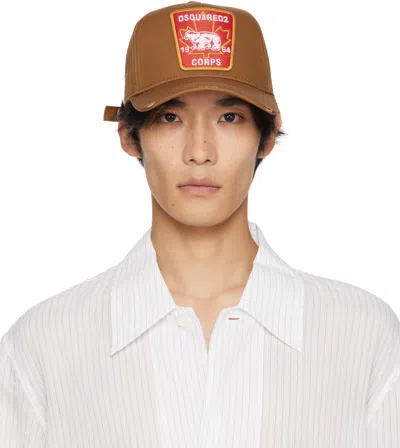 Dsquared2 Brown Canadian Patch Patch Baseball Cap