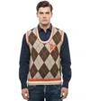 Dsquared2 Brown Checked Scoop Neck Sweater In Multi