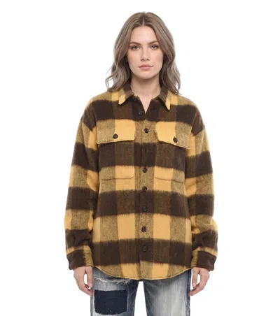 Dsquared2 Brown Checks Shirt Collar Jacket