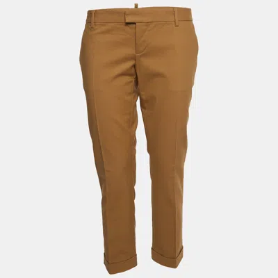 Pre-owned Dsquared2 Brown Cotton Formal Trousers M