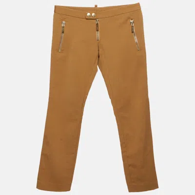Dsquared2 Brown Cotton Straight Fit Pants