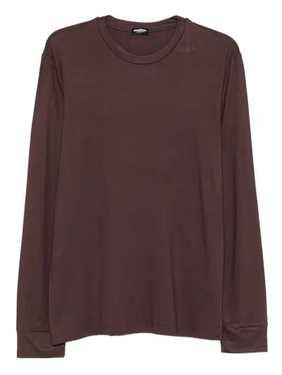 DSQUARED2 BROWN CREW NECK MODAL T-SHIRT DSQUARED2