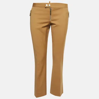 Dsquared2 Brown Gabardine Zipper Detail Trousers