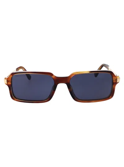 Dsquared2 Brown Horn Acetate Sunglasses In White