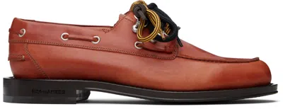 Dsquared2 Brown Leather Boat Shoes