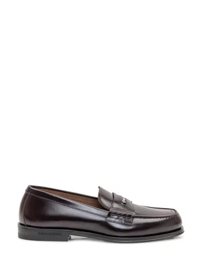 Dsquared2 Brown Leather Loafers