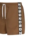 Dsquared2 Brown Swimsuit With Black And White Logo