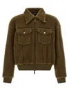Dsquared2 Teddy Oversized Jean Jacket In Brown