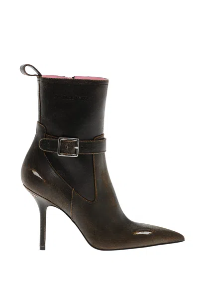 DSQUARED2 BROWN SOLID BOOTS