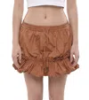 Dsquared2 Pleated Drawstring Miniskirt In Brown