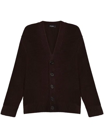 DSQUARED2 BROWN WOOL CARDIGAN