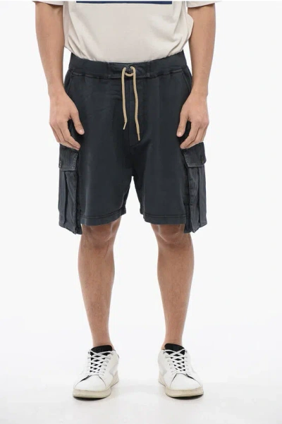 Dsquared2 Drawstring-waistband Cotton Cargo Shorts In Blau