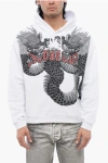 Dsquared2 Brushed Cotton Hoodie With Dragons Priint