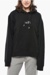Dsquared2 Brushed Cotton Icon Hoodie With Maxi Pocket In Black