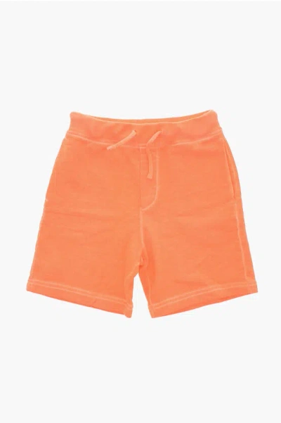 Dsquared2 Kids' Brushed Cotton Icon Shorts In Orange