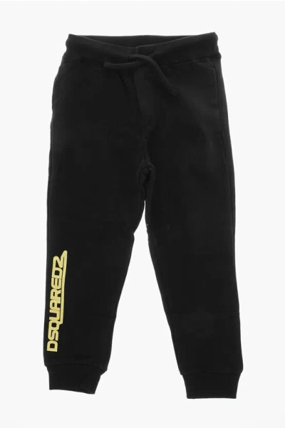 Dsquared2 Brushed Cotton Joggers With Printed Logo