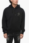 Dsquared2 Brushed Cotton Screaming Leaf Hoodie In Black