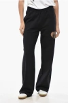 Dsquared2 Brushed Cotton Straight Leg Sweatpants With Elastic Waistban In Black