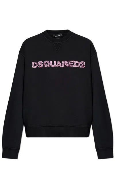 Dsquared2 Brushed Fleece Logo Cool In Black