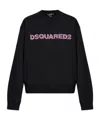 Dsquared2 Brushed Fleece Logo Cool-fit Sweatshirt In Black