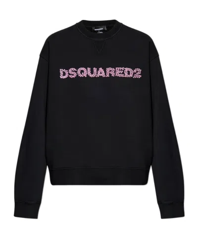 Dsquared2 Brushed Fleece Logo Cool-fit Sweatshirt In Black