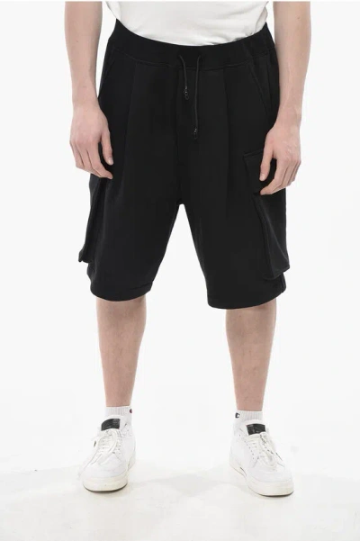 Dsquared2 Brushed Jersey Cargo Shorts In Black