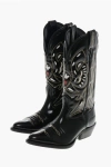 Dsquared2 Brushed Leather Cowboy Western Boots In Multi